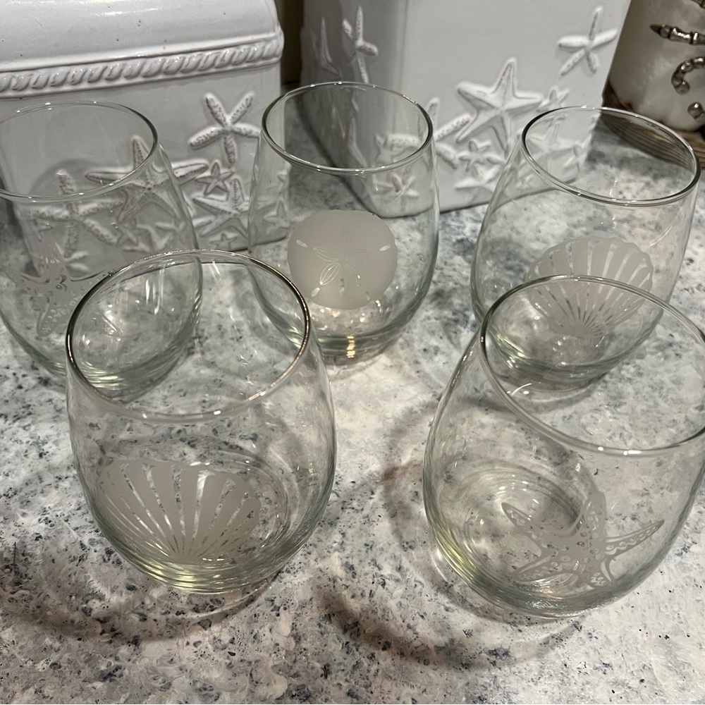 Coastal drink glasses